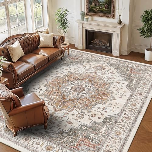9x12 Area Rug for Living Room Large Washable Vintage Area Rug