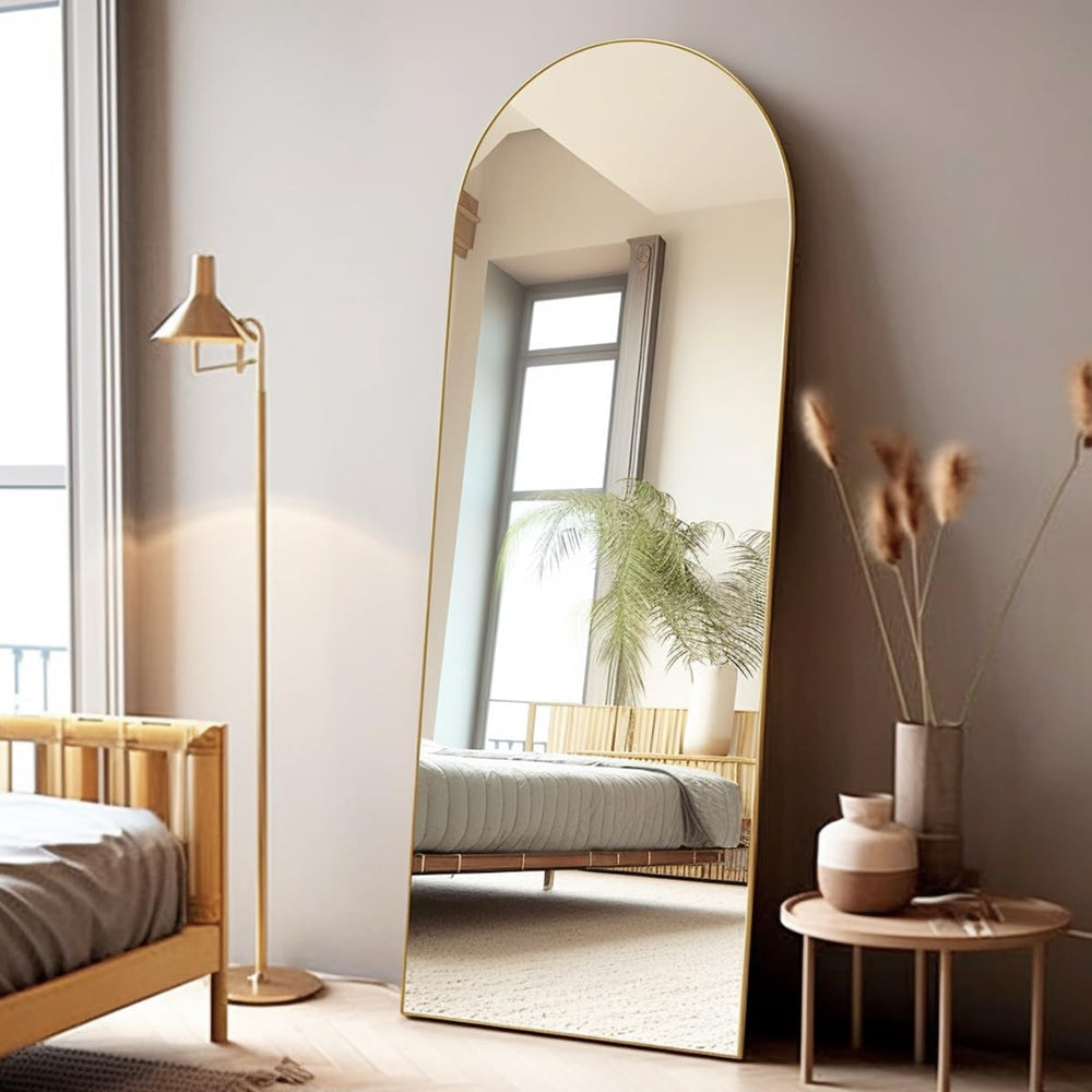 Arched Floor Mirror, 58"18" Full Length Mirror with Stand, Freestan...
