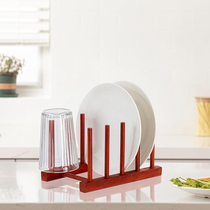 HBlife Rosewood Wooden Dish Drying Rack - Image 6