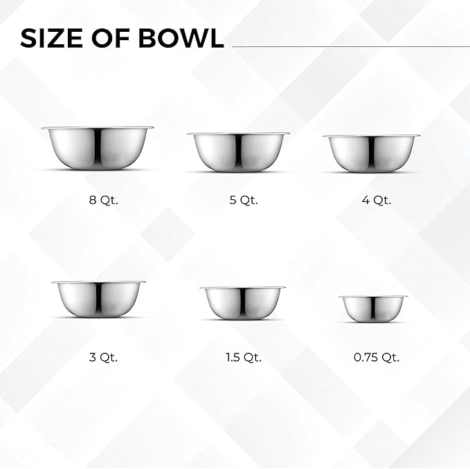 AVADOR Set of 6 Premium Stainless Steel Mixing Bowls Set, Space Saving Nestable - Image 3