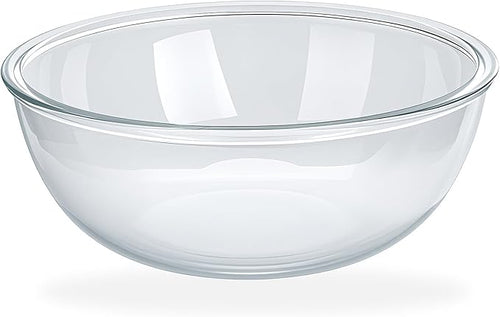 6.3 Qt Large Glass Mixing Bowl, 12.3" Clear Glass Salad Cooking Bowls by MUUBOOX