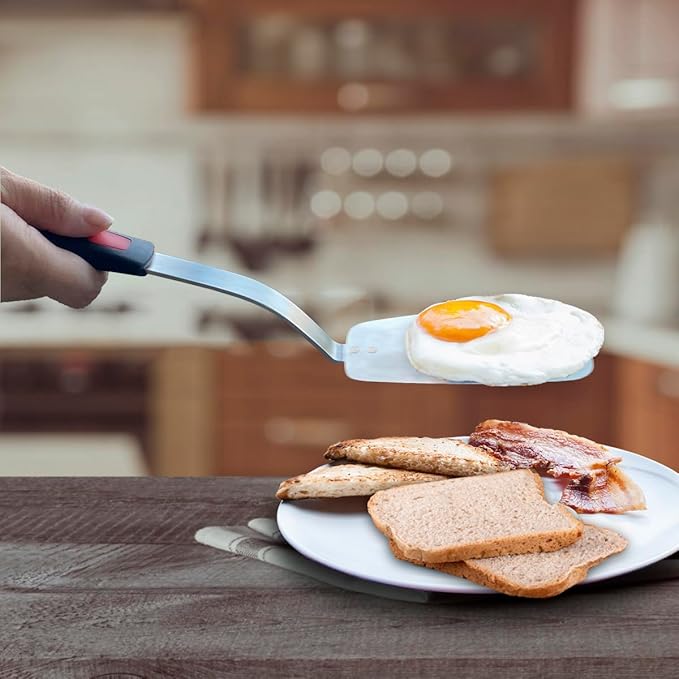 Stainless Steel Flexible Spatula Solid Turner, XiaoZu Thin Metal Spatula - Image 5