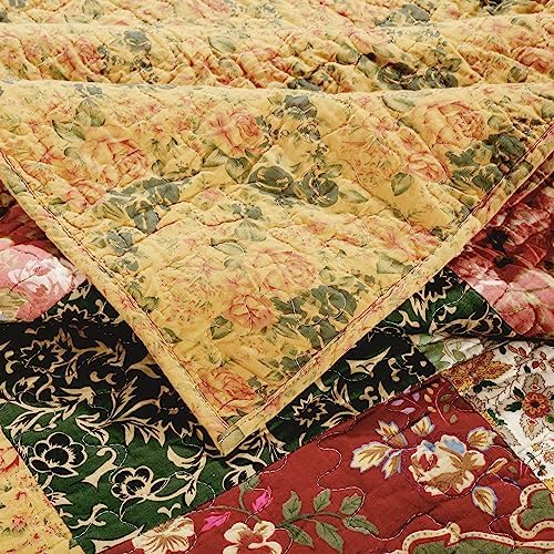 Greenland Home Antique Chic Quilted Patchwork Throw, 50" x 60" , Mu...