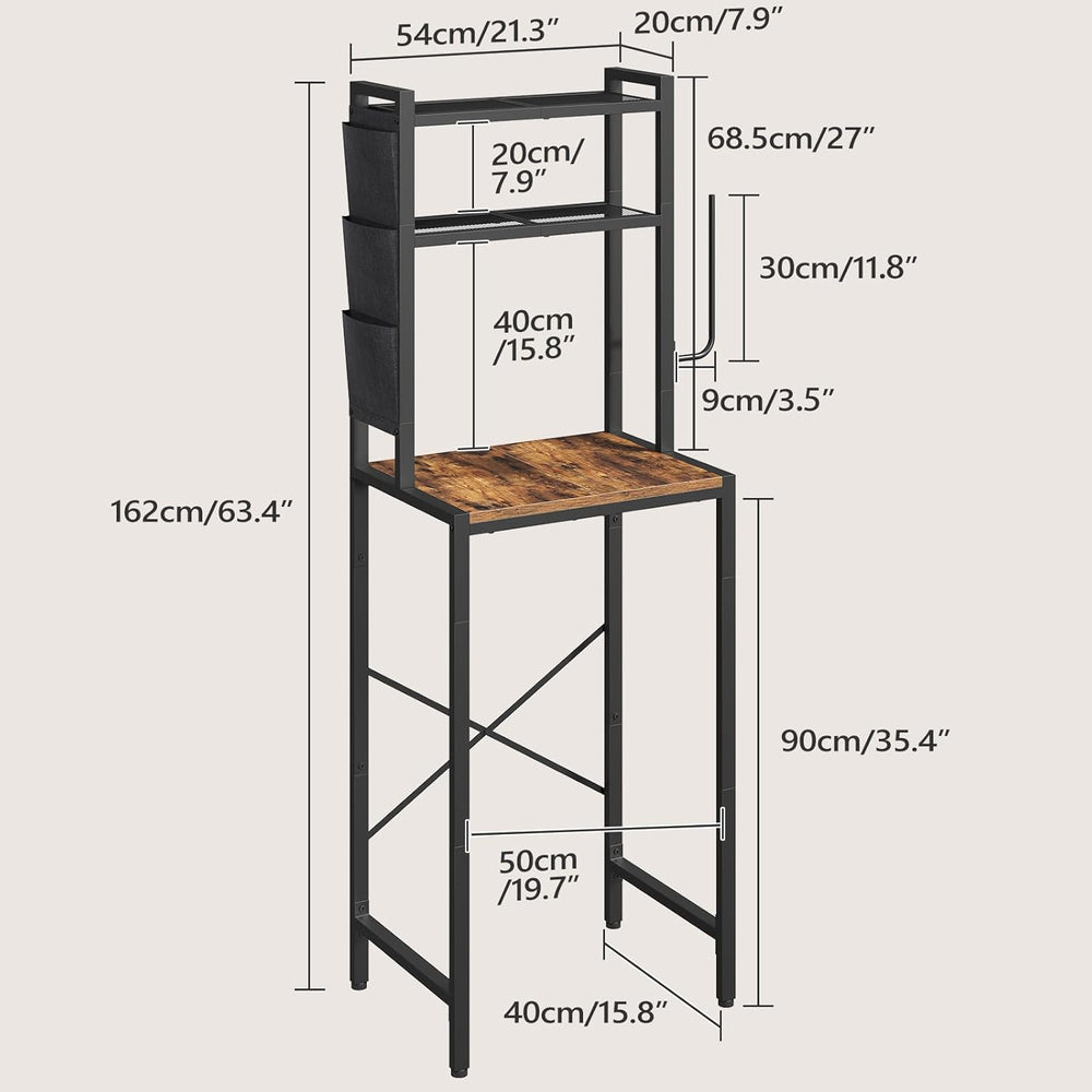 MAHANCRIS Bakers Rack with Mini Fridge Shelf, 3-Tier Microwave Stand, Coffee ...