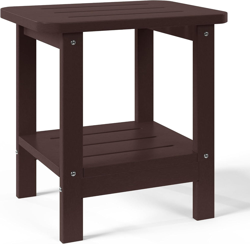 WestinTrends Aruba 2-Tier Outdoor HDPE Modern Adirondack Square Patio Side Ta...