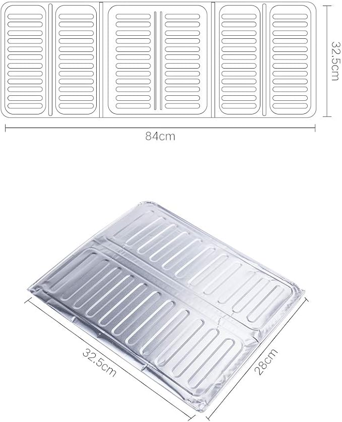 Hztyyier 3 Sided Oil Proof Aluminum Foil Splatter Guard Foldable Heat Insulation - Image 7