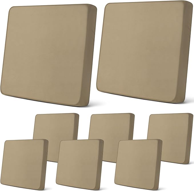 Newwiee 8Pcs Patio Cushion Covers Stretch Outdoor Cushion Cover Replacement by Newwiee