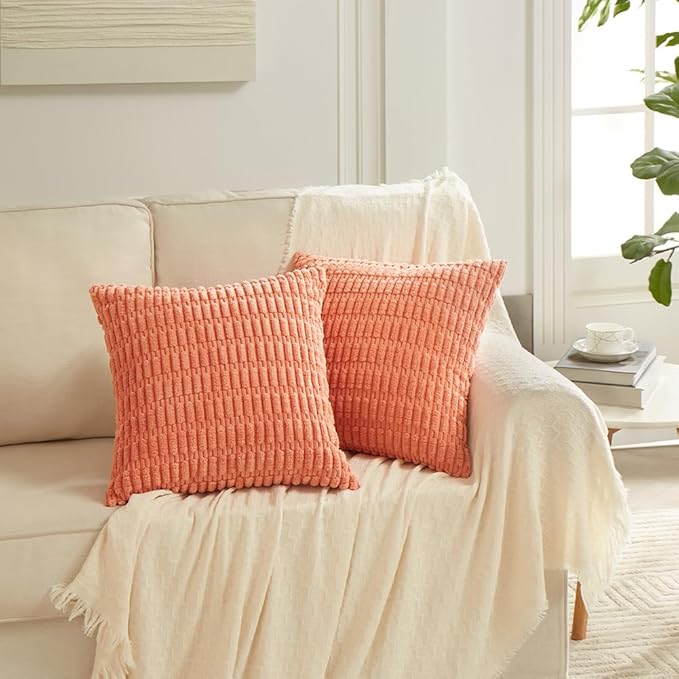 Fancy Homi 4 Packs Boho Coral Decorative Throw Pillow Covers 22x22 Inch - Image 7