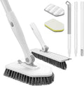 nacena Shower Scrubber with Long Handle, 4 in 1 Tile Tub Scrubber Brush with 3 by nacena