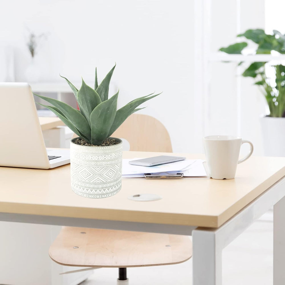Artificial Potted Plants, 13.8" Artificial Succulent Fake Aloe, Large Fa...