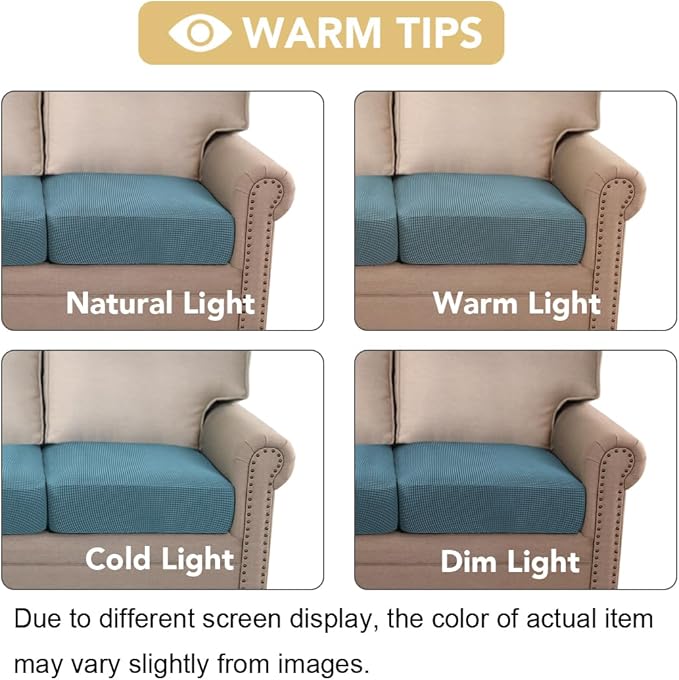 H.VERSAILTEX Super Stretch Individual Seat Cushion Covers Sofa Covers Couch - Image 7