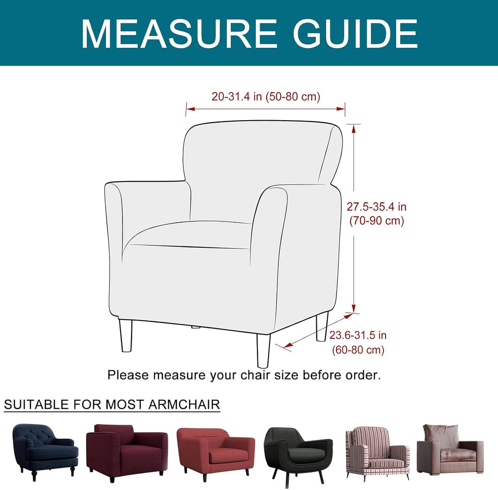 KRFOONN Chair Covers with Arms Armchair Slipcover for Living Room, Black