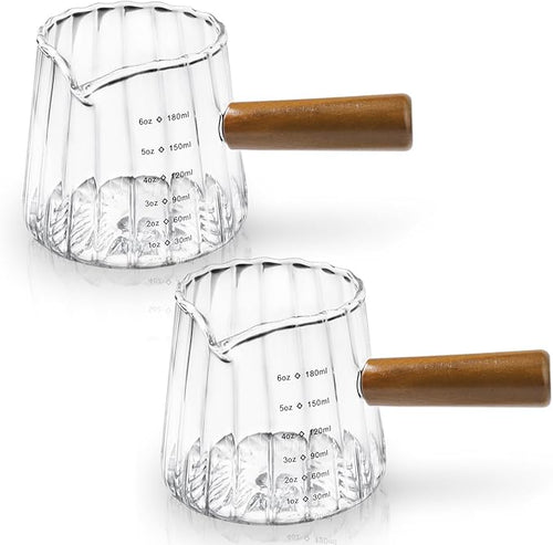 2 Pack Espresso Measuring Cup, 6oz Borosilicate Glass Espresso Cups by Cfyosnk