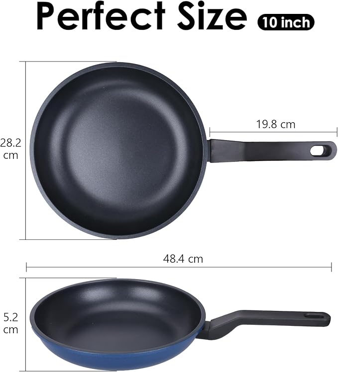 Nonstick Frying Pan Skillet, 10 Inch Frying Pan Skillet, Egg pans, Omelette Pan - Image 5