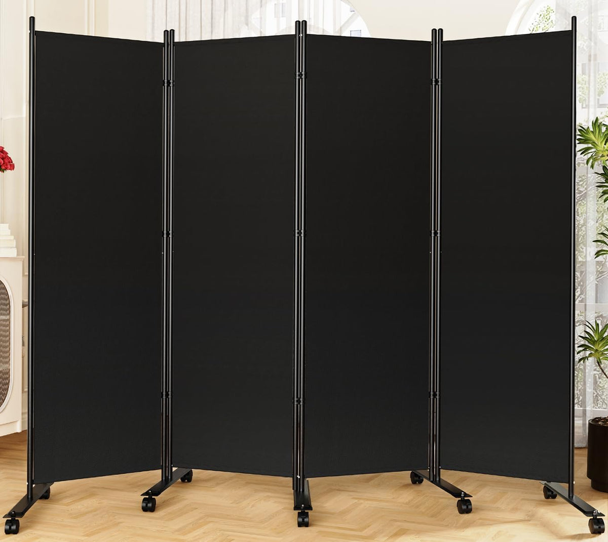 sunally room divider privacy screens, 4 panels dividers, main product view