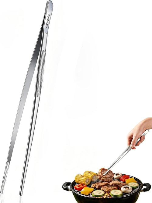 12-Inch Kitchen Tweezers, 18/8 Stainless Steel Metal Fine Tweezers Tongs by Unknown
