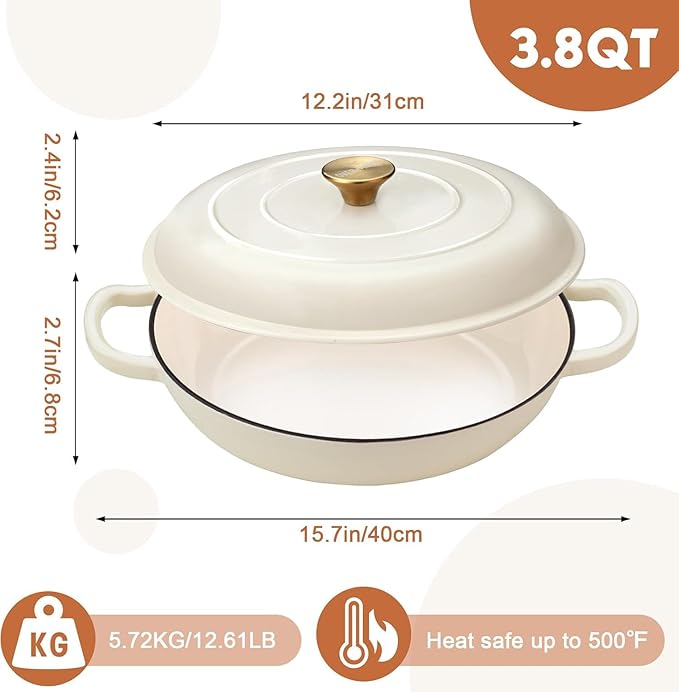 Overmont Enameled Cast Iron Dutch Oven - Image 5