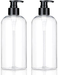 Empty Plastic Pump Bottles Dispenser 2 Pack Clear Refillable Pump Bottle by KREMORV