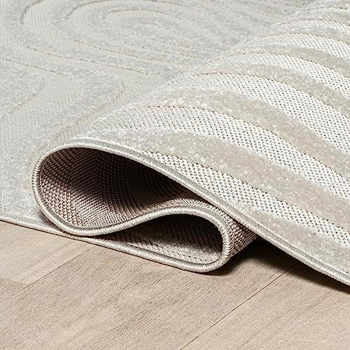 JONATHAN Y Maribo High-Low Abstract Striped Indoor/Outdoor Area Rug, Contempo...