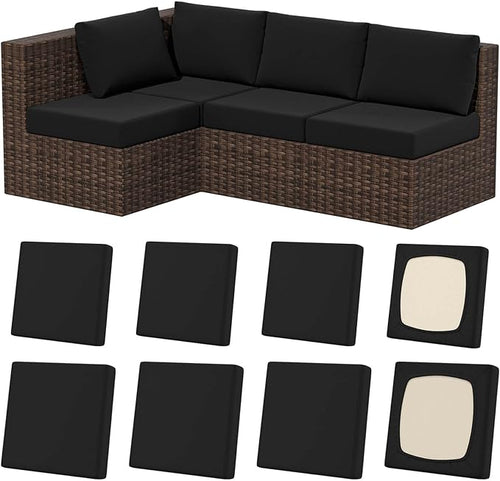 8Pcs Stretch Patio Cushion Covers, Outdoor Couch & Sofa Replacement Slipcovers by VORSHAPE