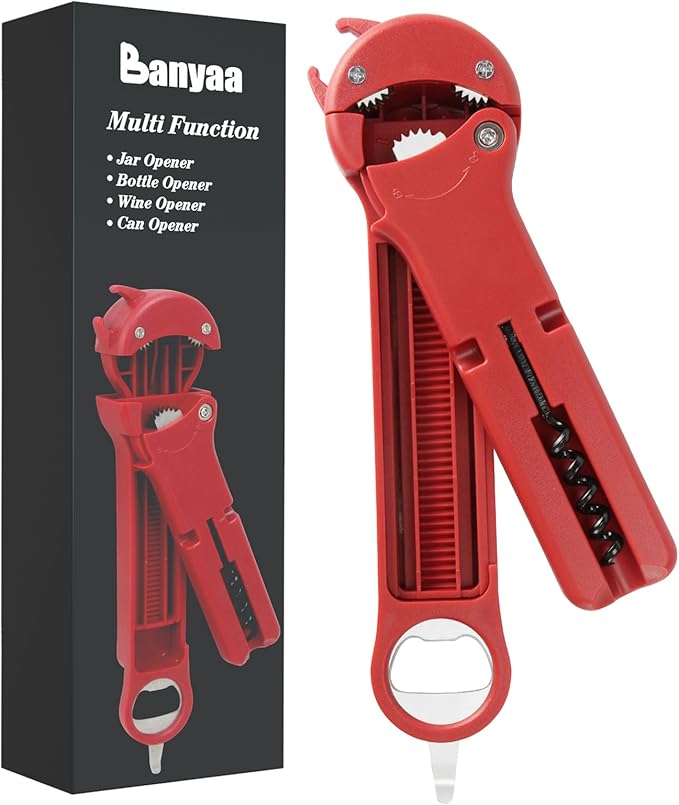 7 in 1 Jar Opener Bottle Opener and Wine Opener by Banyaa