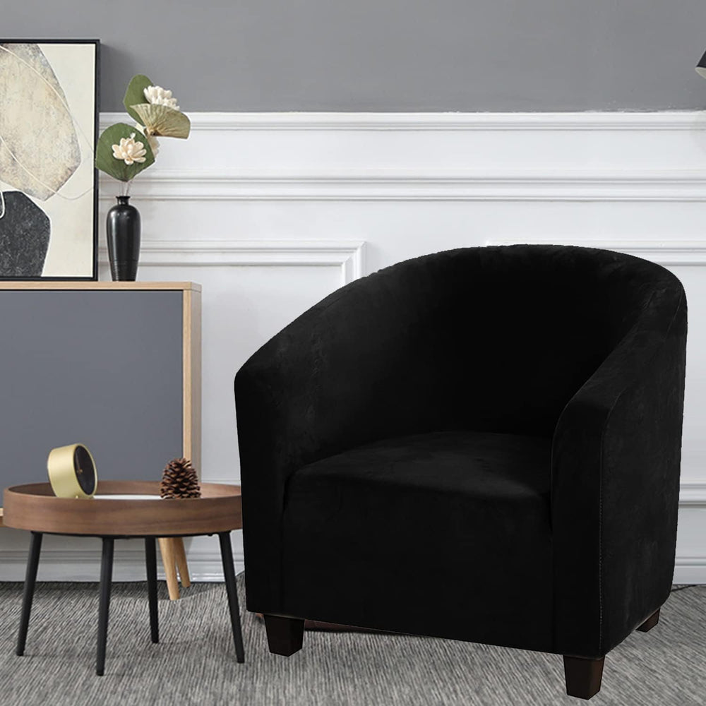 MIFXIN Tub Chair Slipcover 1 Piece Velvet High Stretch Club Chair Cover Spand...