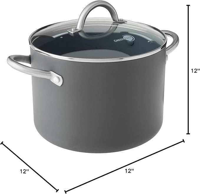 GreenPan Lima Hard Anodized Healthy Ceramic Nonstick 8QT Stock Pot - Image 4