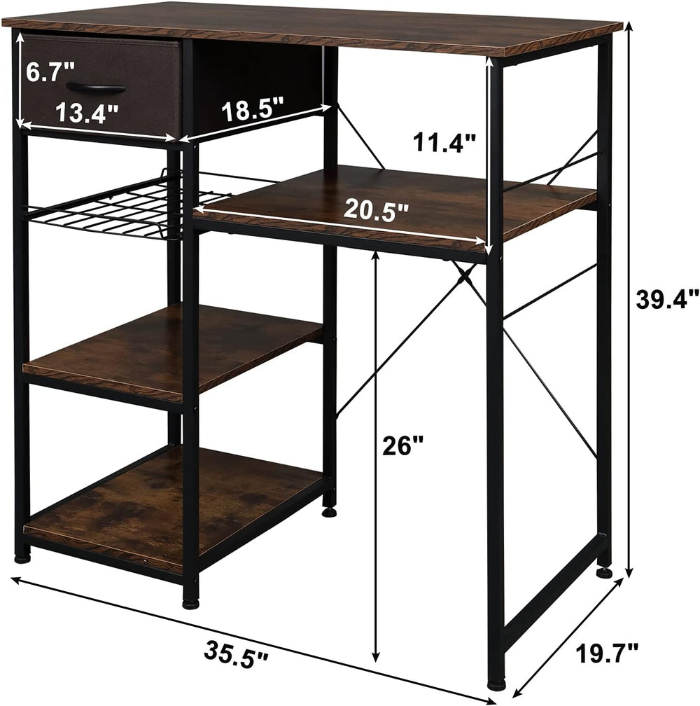 VINGLI Bakers Racks for Kitchens with Storage Mini Fridge Stand Bar Cabinet w...