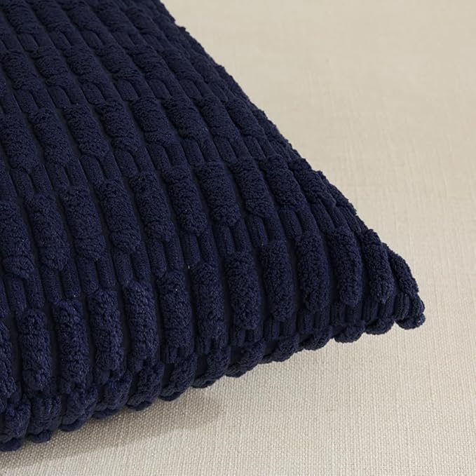 Fancy Homi 4 Packs Navy Blue Decorative Throw Pillow Covers 16x24 Inch - Image 5