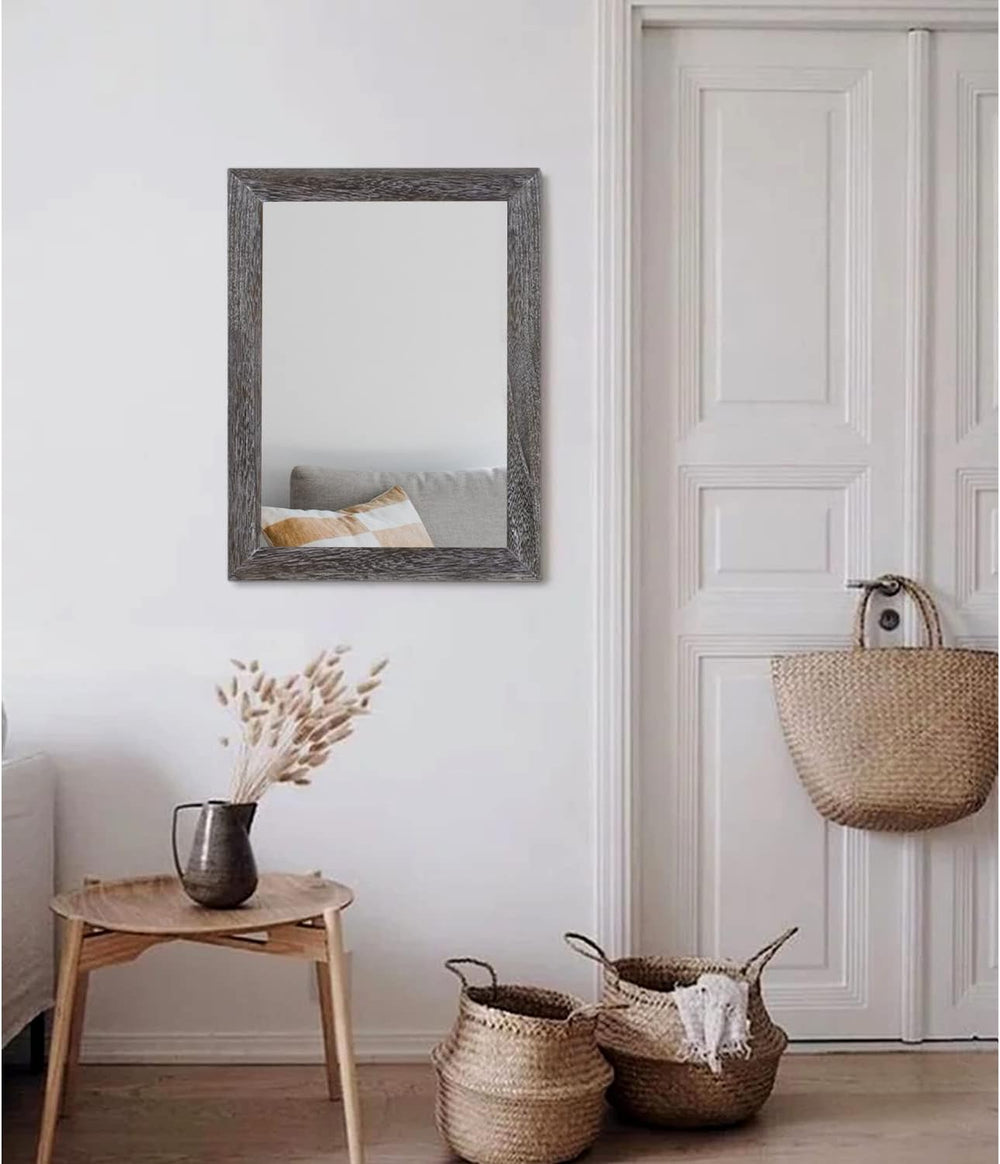 AAZZKANG Wall Mirror with Rectangle Wood Frame Large 20"x16" Rustic...