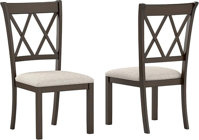 Roundhill Furniture Windvale Fabric Upholstered Dining Chair, Set of 2, Espresso