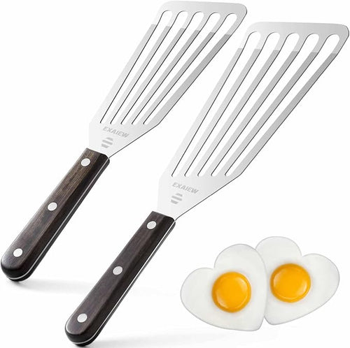 2 Pack Fish Spatula Stainless Steel，Flexible Metal Spatula Perfect by EXAIEW