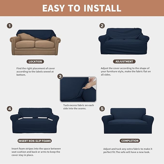 Easy-Going 100% Waterproof Couch Cover, Dual Waterproof Sofa Cover, Stretch - Image 5