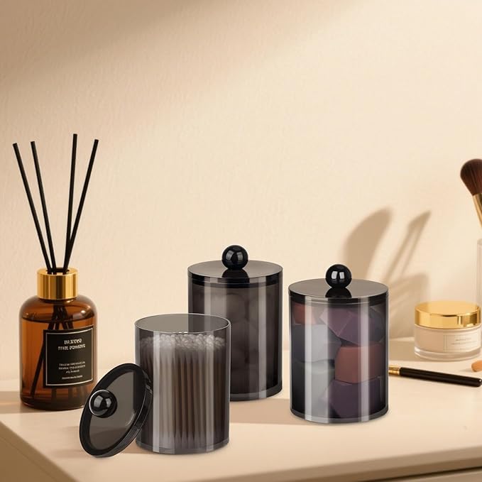 XIPENGKEJI 2 Pack Qtip Holder, Canister Apothecary Jar Set, Bathroom Jars - Image 7