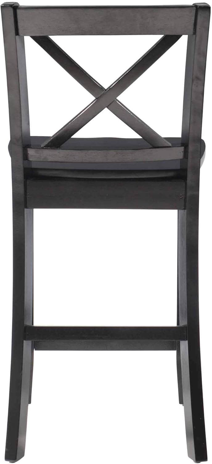 Linon Home Dcor Black X Back Counter Stool, 16" W x 17.91" D x 37.0...