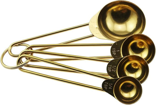 4PCS Gold Stainless Steel Measuring Spoon Set Durable by Unknown