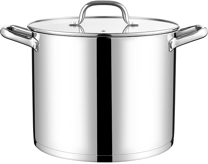 LIANYU 10 Quart Pot with Lid, 10 QT Tri-ply Stainless Steel Stockpot, Heavy by LIANYU