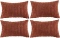 Fancy Homi 4 Packs Rust Long Lumbar Decorative Throw Pillow Covers 14x24 Inch by Fancy+Homi