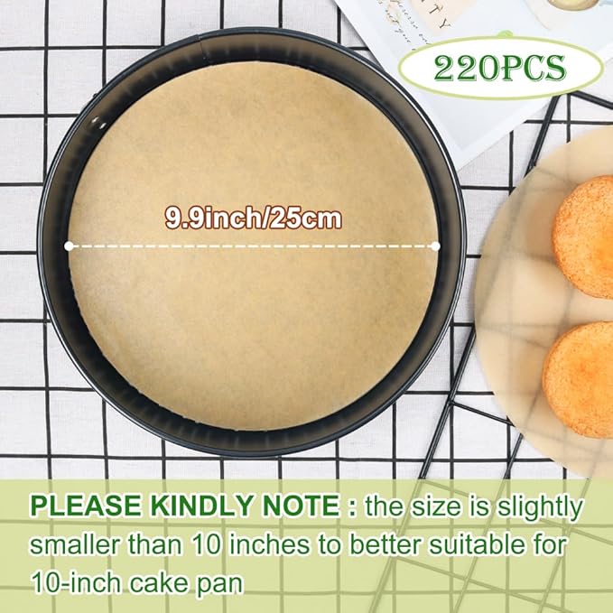 BOYAN Parchment Paper Rounds, Non Stick 10 Inch Round Parchment Paper - Image 2