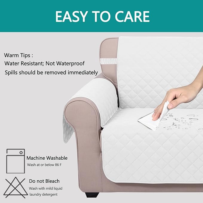 U-NICE HOME Futon Sofa Covers Reversible Slipcover Armless Couch Cover Water - Image 4