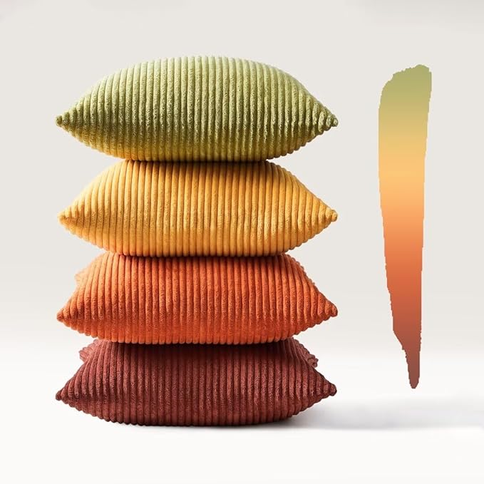 Topfinel Fall 20x20 Set of 4 Couch Decorative Pillow Covers, Modern Burnt - Image 8