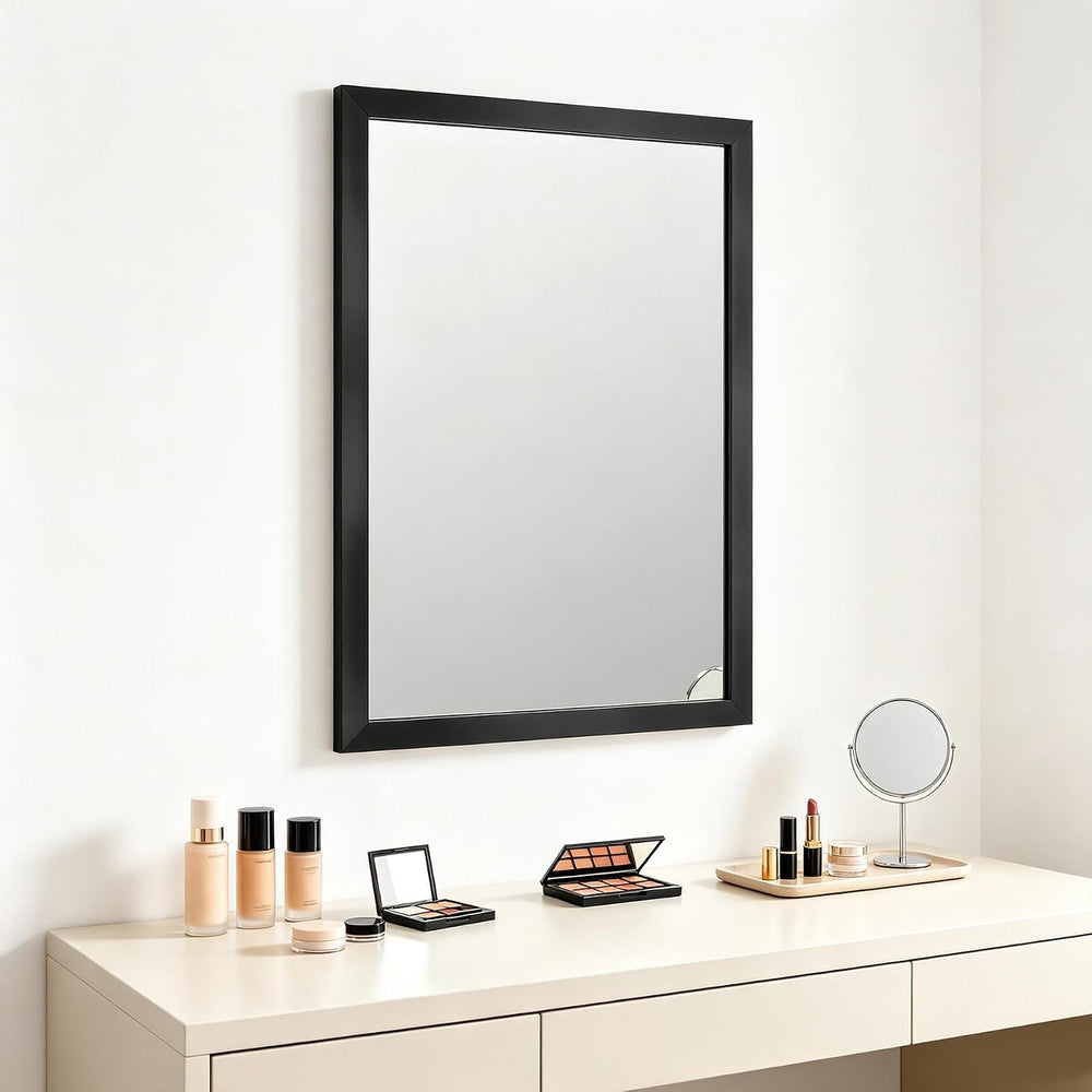 Rectangular Wall Mirror 28x20 Inch Bathroom Mirror for Over Sink, Black