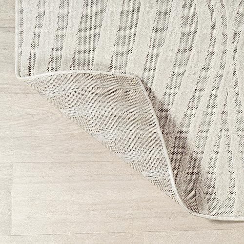 JONATHAN Y Maribo High-Low Abstract Striped Indoor/Outdoor Area Rug, Contempo...
