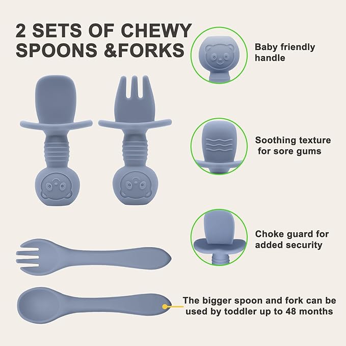 Silicone Baby Feeding Set | Baby Led Weaning Supplies Includes Suction Bowls - Image 7