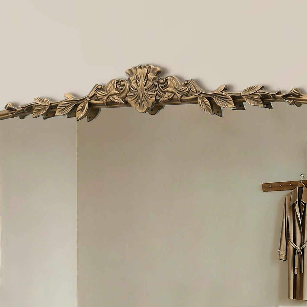 Large Gold Arched Mirror: 40"x30" Matt Gold Vintage Wall Mirror