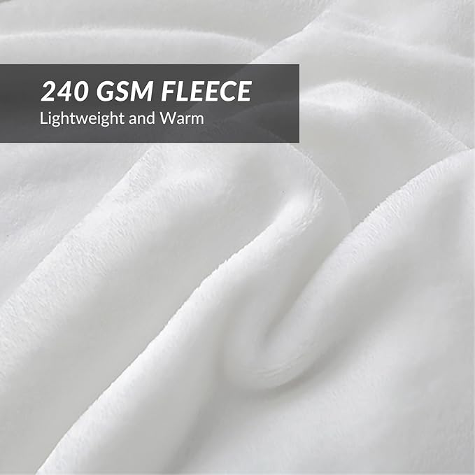 Bedsure GentleSoft Fleece Blankets Queen Size White - Image 6