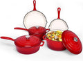 QuliMetal Nonstick Enameled Cast Iron Cookware Set, Frying Pan, Saucepan & by QuliMetal