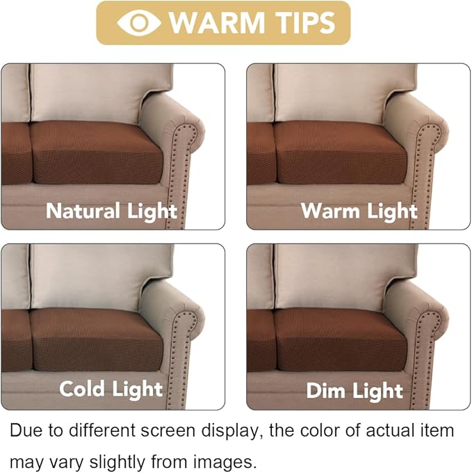 H.VERSAILTEX Super Stretch Individual Seat Cushion Covers Sofa Covers Couch - Image 6