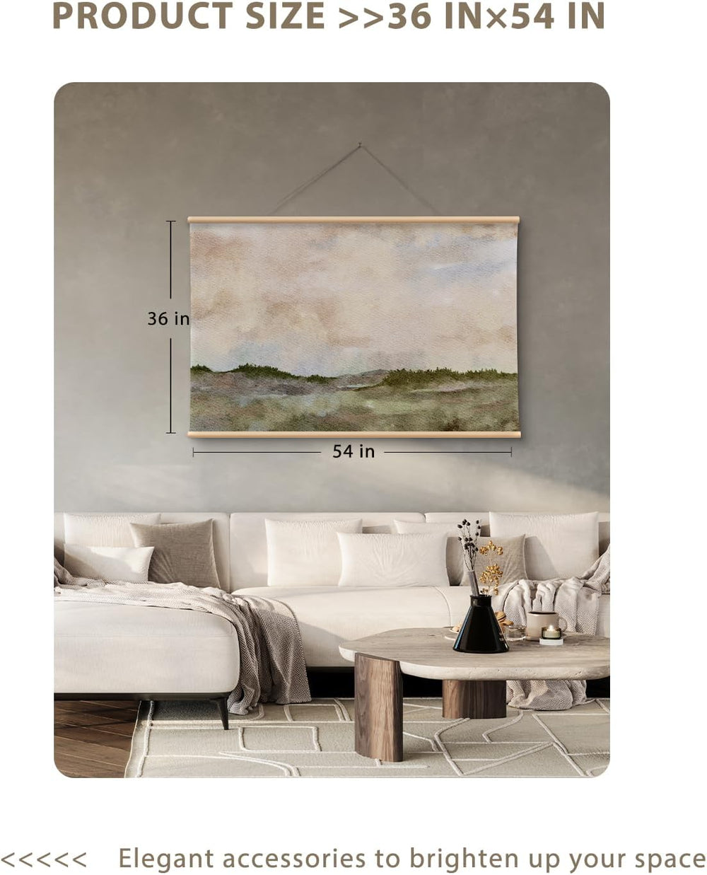 VIYYIEA Extra Large Canvas Wall Art, 36x54 Inch Minimalist Landscape Painting...