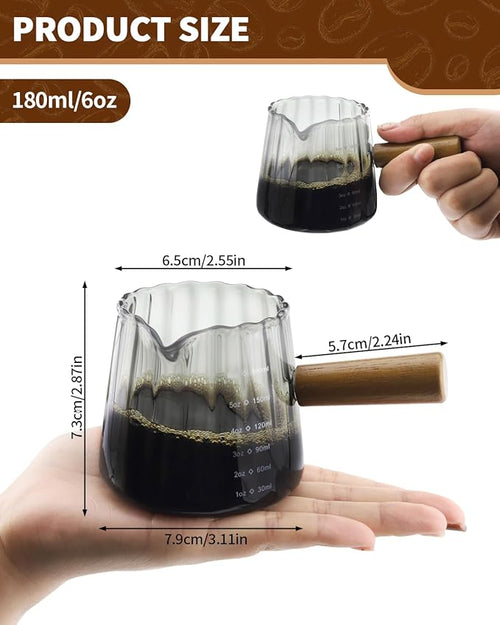 2 Pack Espresso Measuring Cup, 6oz Borosilicate Glass Espresso Cups - Image 2